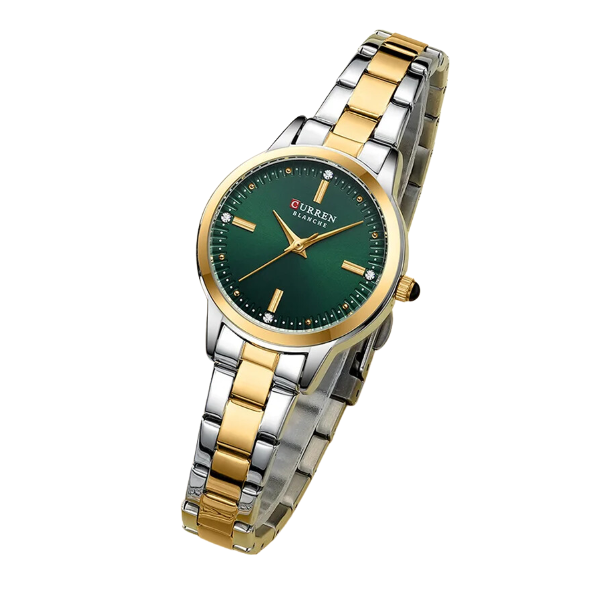 Relógio Feminino de Aço Dourado- Curren 9094L