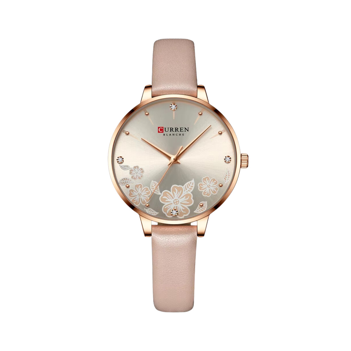 Relógio Feminino Pulseira de Couro Bege - Curren 9068D