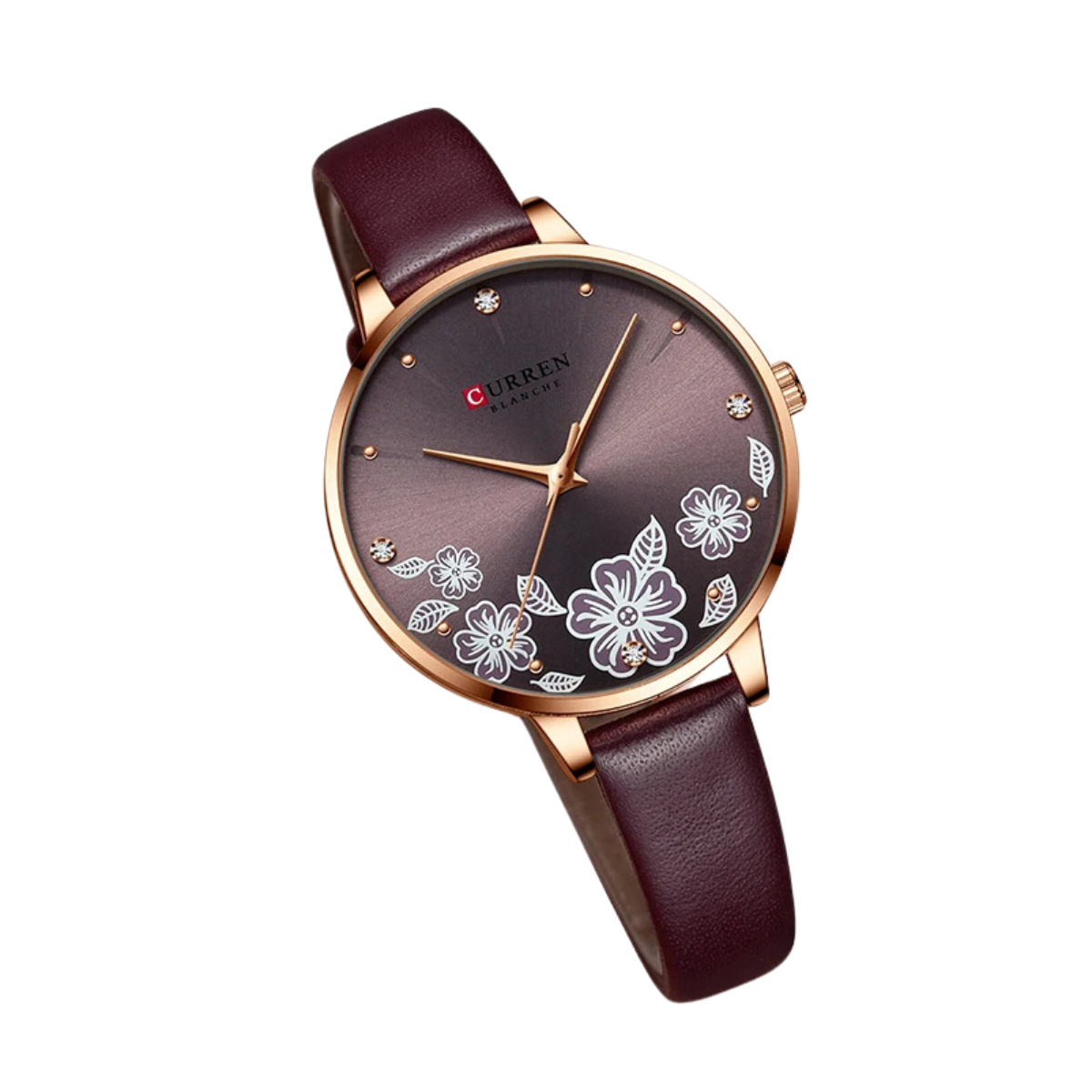 Relógio Feminino Pulseira de Couro Café - Curren 9068B