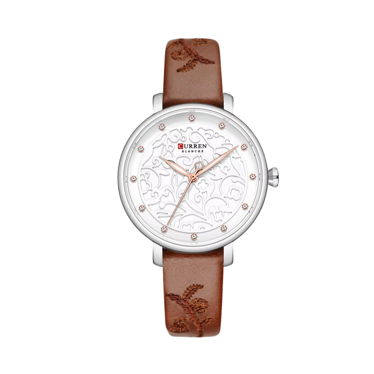 Relógio Feminino Pulseira de Couro Marrom - Curren 9046B