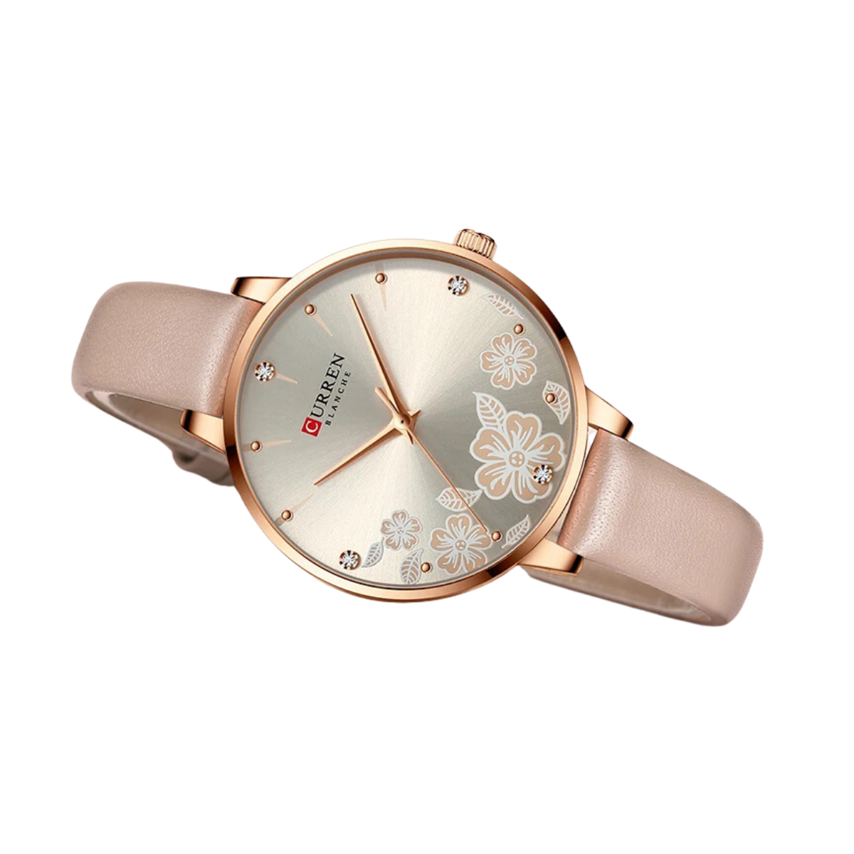 Relógio Feminino Pulseira de Couro Bege - Curren 9068D