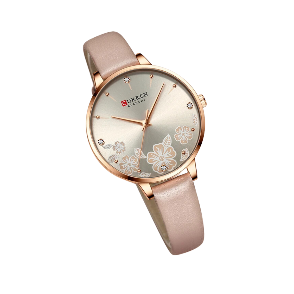 Relógio Feminino Pulseira de Couro Bege - Curren 9068D