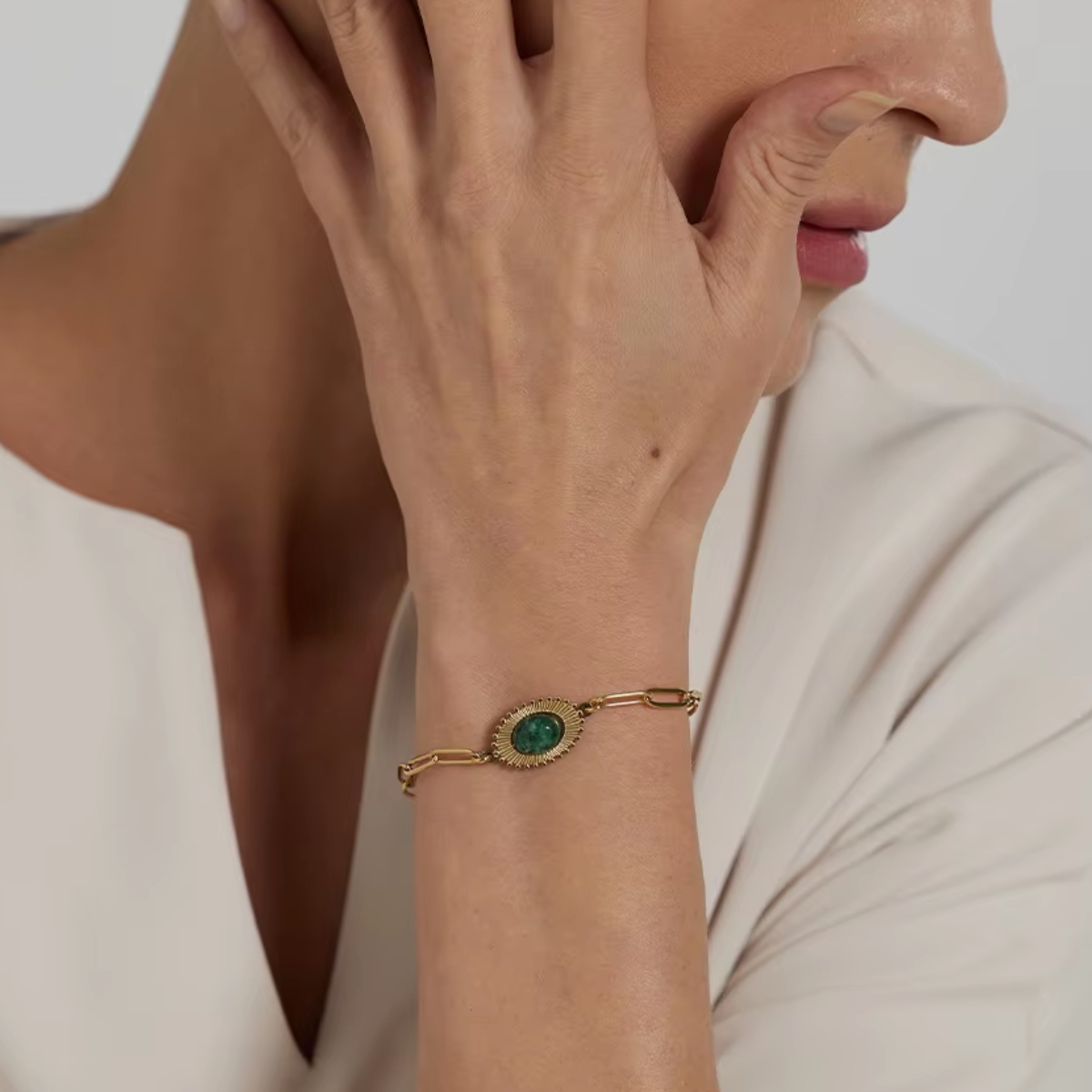 Pulseira Feminina Diana de Aço Banhado à Ouro 18k