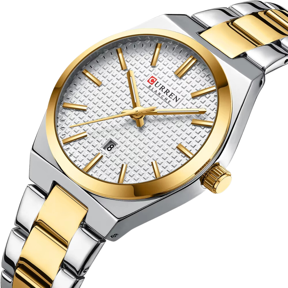 Relógio Feminino de Aço Dourado e Prata - Curren 8439L