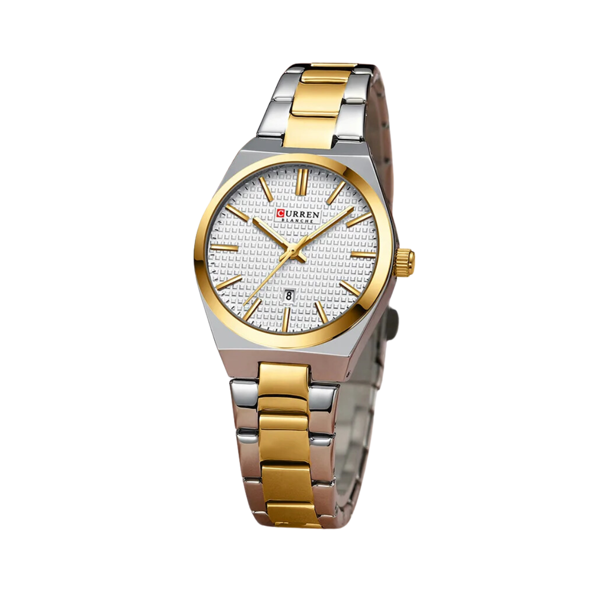 Relógio Feminino de Aço Dourado e Prata - Curren 8439L