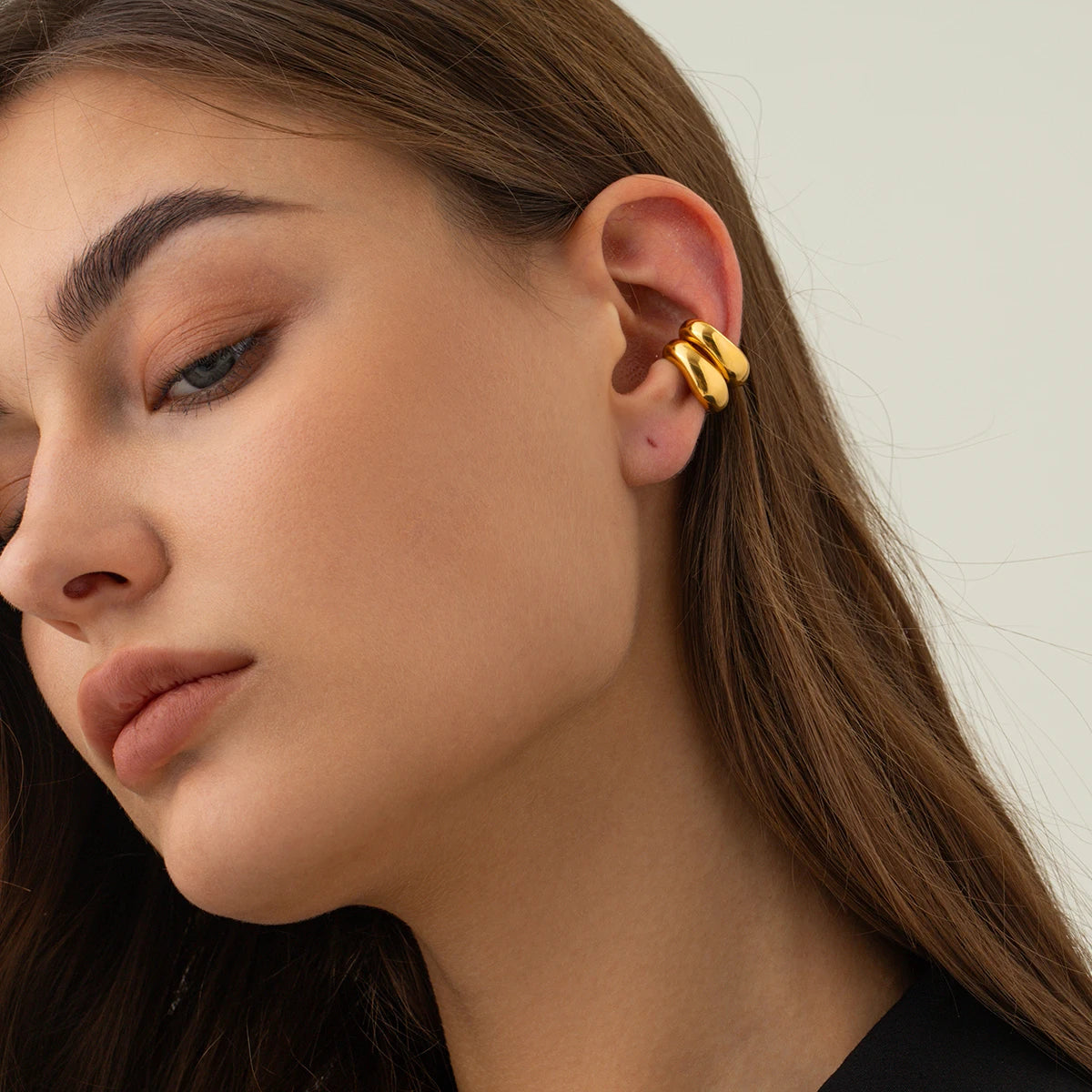 Brinco Feminino Conor Ear Cuff Banhado à Ouro 18k