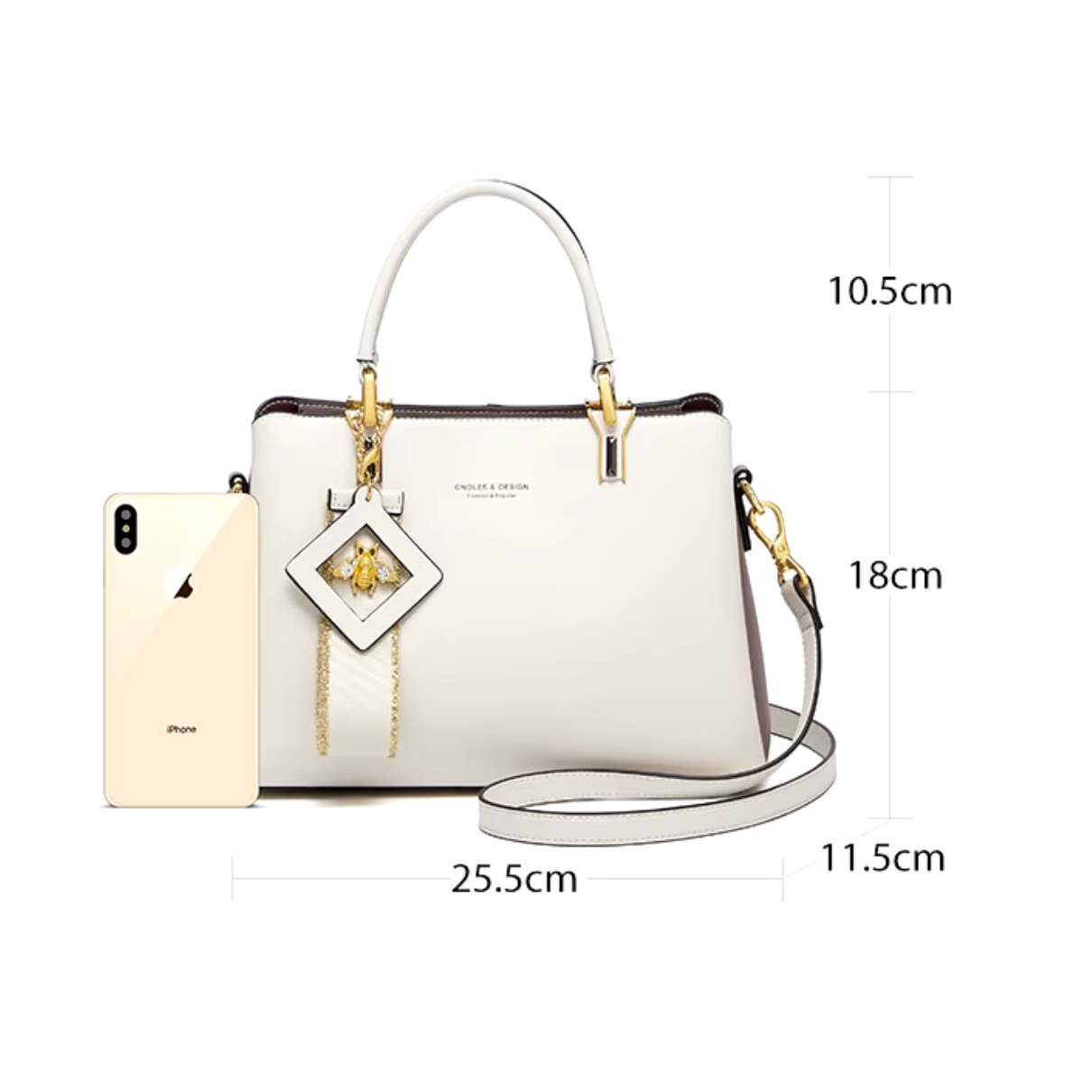 Bolsa Feminina Tote Média Branca Square